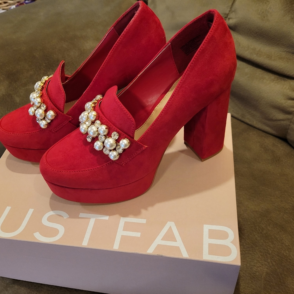 Red suede shoes
